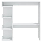 Tavolo da Bar Nero / Bianco Lucido / Rovere Sonoma Grigio / Rovere Fumè con 3 Ripiani Contenitori per 2