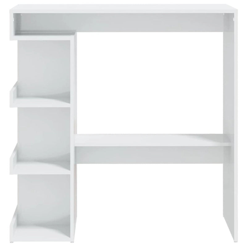 Tavolo da Bar Nero / Bianco Lucido / Rovere Sonoma Grigio / Rovere Fumè con 3 Ripiani Contenitori per 2