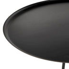 Tavolino rotondo nero/argento con gambe dorate – Vassoio da 1 persona