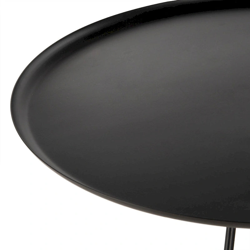 Tavolino rotondo nero/argento con gambe dorate – Vassoio da 1 persona
