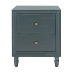 Comodino a 2 cassetti, color teal scuro/grigio cenere, 1 persona
