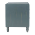Comodino a 2 cassetti, color teal scuro/grigio cenere, 1 persona