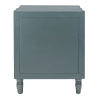 Comodino a 2 cassetti, color teal scuro/grigio cenere, 1 persona