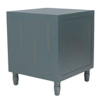 Comodino a 2 cassetti, color teal scuro/grigio cenere, 1 persona