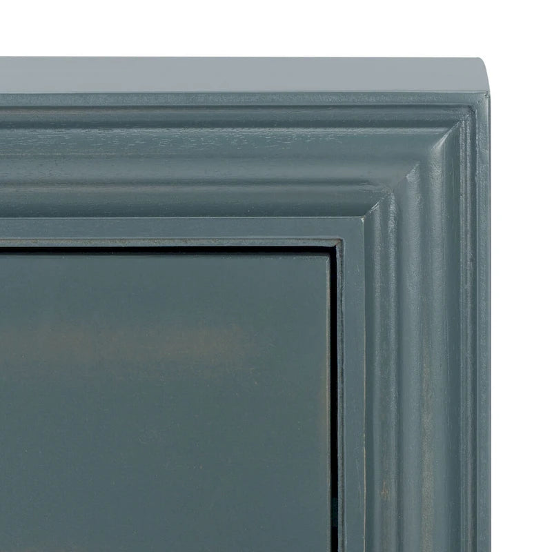 Comodino a 2 cassetti, color teal scuro/grigio cenere, 1 persona