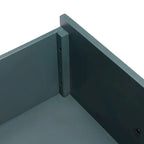 Comodino a 2 cassetti, color teal scuro/grigio cenere, 1 persona