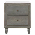 Comodino a 2 cassetti, color teal scuro/grigio cenere, 1 persona