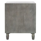 Comodino a 2 cassetti, color teal scuro/grigio cenere, 1 persona