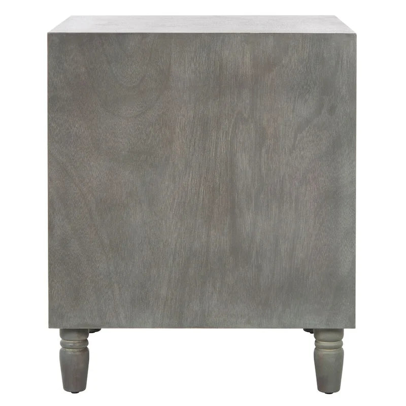 Comodino a 2 cassetti, color teal scuro/grigio cenere, 1 persona