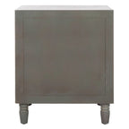 Comodino a 2 cassetti, color teal scuro/grigio cenere, 1 persona