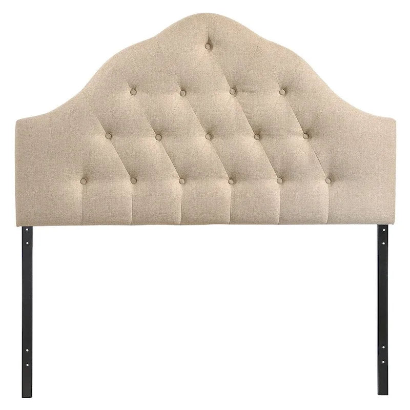 Testiera trapuntata in tessuto curvo beige/bianco sporco/grigio – King, per 2