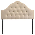 Testiera trapuntata in tessuto curvo beige/bianco sporco/grigio – King, per 2