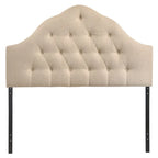 Testiera trapuntata in tessuto curvo beige/bianco sporco/grigio – King, per 2