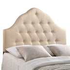 Testiera trapuntata in tessuto curvo beige/bianco sporco/grigio – King, per 2