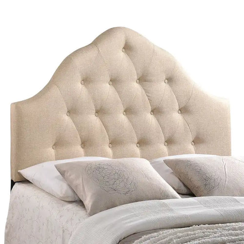 Testiera trapuntata in tessuto curvo beige/bianco sporco/grigio – King, per 2