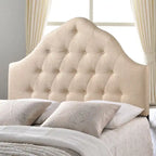 Testiera trapuntata in tessuto curvo beige/bianco sporco/grigio – King, per 2