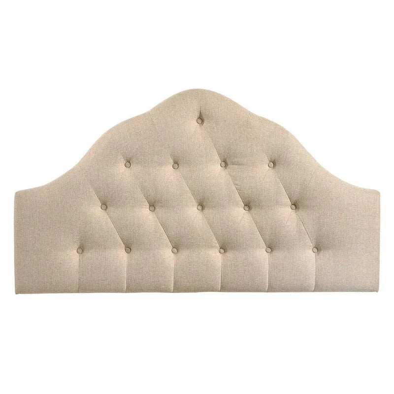 Testiera trapuntata in tessuto curvo beige/bianco sporco/grigio – King, per 2