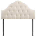 Testiera trapuntata in tessuto curvo beige/bianco sporco/grigio – King, per 2