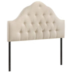 Testiera trapuntata in tessuto curvo beige/bianco sporco/grigio – King, per 2
