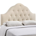 Testiera trapuntata in tessuto curvo beige/bianco sporco/grigio – King, per 2