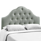 Testiera trapuntata in tessuto curvo beige/bianco sporco/grigio – King, per 2