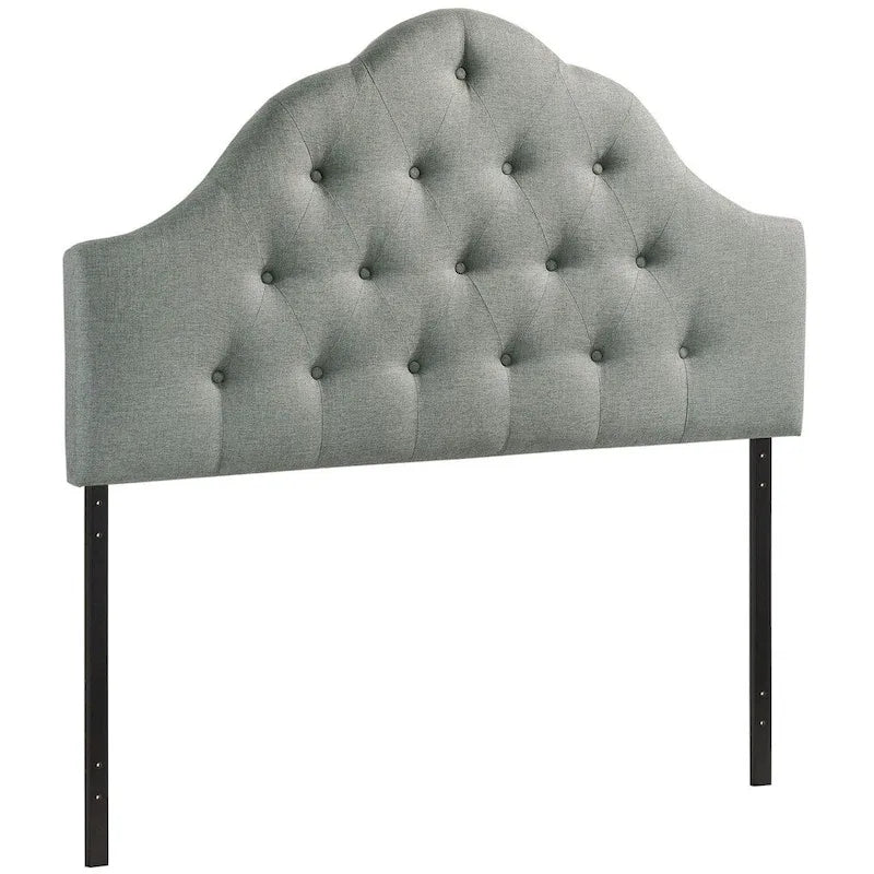 Testiera trapuntata in tessuto curvo beige/bianco sporco/grigio – King, per 2
