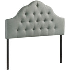 Testiera trapuntata in tessuto curvo beige/bianco sporco/grigio – King, per 2