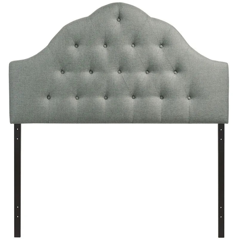 Testiera trapuntata in tessuto curvo beige/bianco sporco/grigio – King, per 2