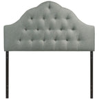 Testiera trapuntata in tessuto curvo beige/bianco sporco/grigio – King, per 2