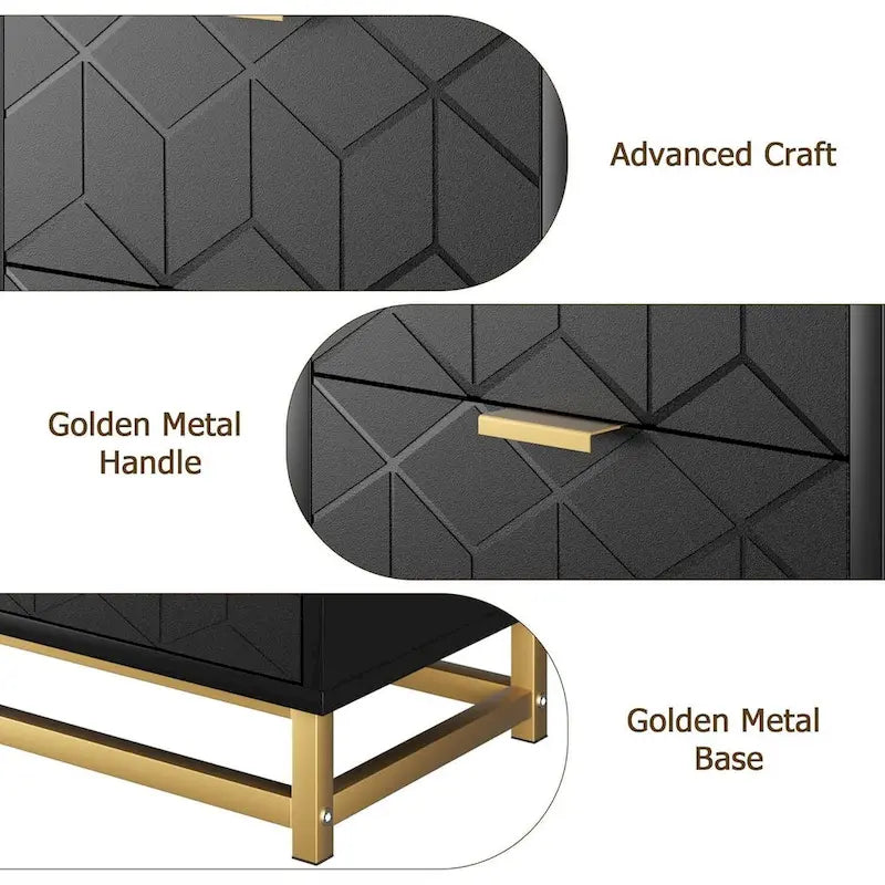 3 Drawer Dresser, with Metal Legs