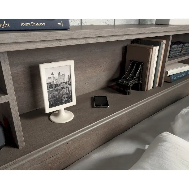 Testiera libreria matrimoniale/queen-size – Colori multipli, ripiani regolabili, adatta per 1 letto