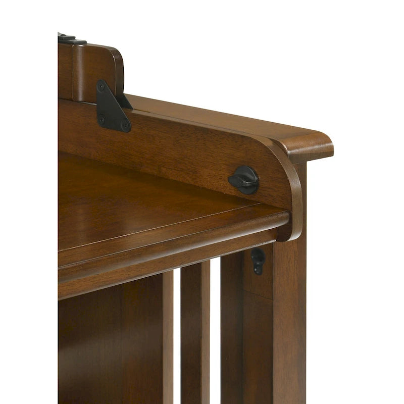 Letto da scrivania artigianale con porte USB e presa CA, noce nero