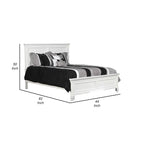 Letto singolo bianco a due pannelli con dettagli sagomati, struttura in legno, per 1 persona
