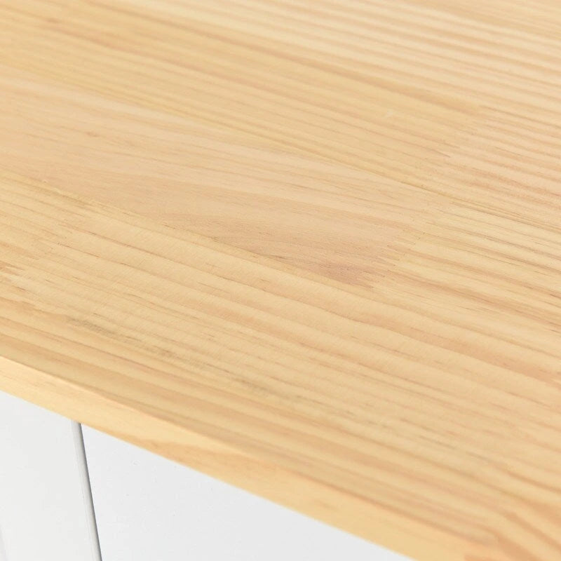Carrello da Cucina/Isola Nero/Bianco/Verde – Piano in Legno Massiccio, 2 Cassetti, 1 Utente