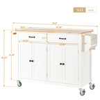 Carrello da Cucina/Isola Nero/Bianco/Verde – Piano in Legno Massiccio, 2 Cassetti, 1 Utente