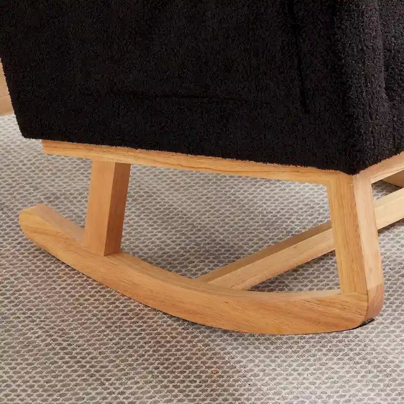 Poltrona a dondolo con schienale alto e tasche laterali, monoposto – Grigio / Nero / Rosa / Verde / Avorio