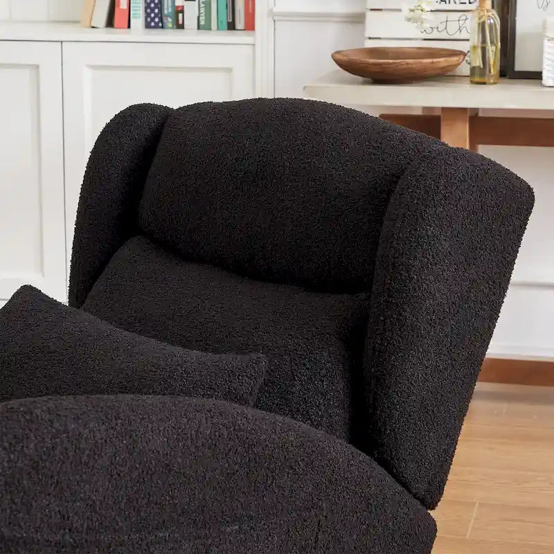 Poltrona a dondolo con schienale alto e tasche laterali, monoposto – Grigio / Nero / Rosa / Verde / Avorio
