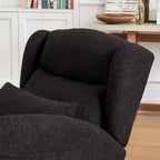Poltrona a dondolo con schienale alto e tasche laterali, monoposto – Grigio / Nero / Rosa / Verde / Avorio