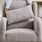 Poltrona a dondolo con schienale alto e tasche laterali, monoposto – Grigio / Nero / Rosa / Verde / Avorio