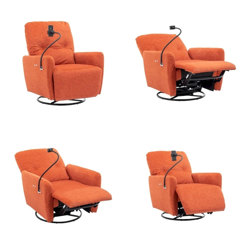Elektrische relaxfauteuil met 270 graden draaifunctie en telefoonhouder