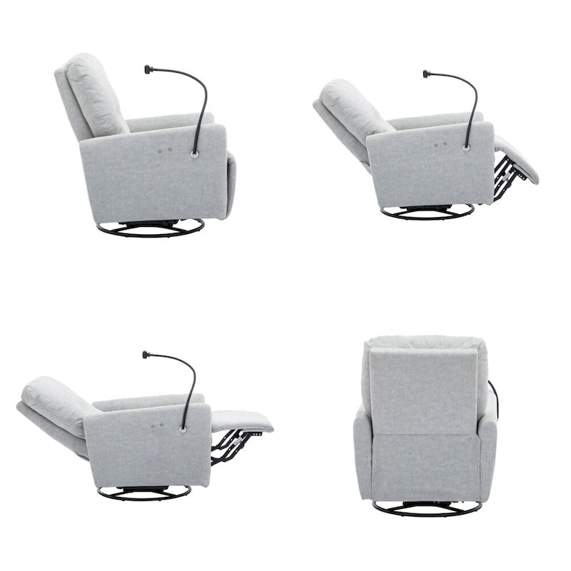Elektrische relaxfauteuil met 270 graden draaifunctie en telefoonhouder