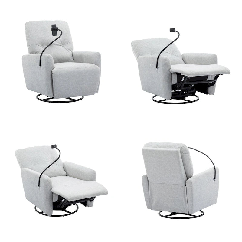 Elektrische relaxfauteuil met 270 graden draaifunctie en telefoonhouder