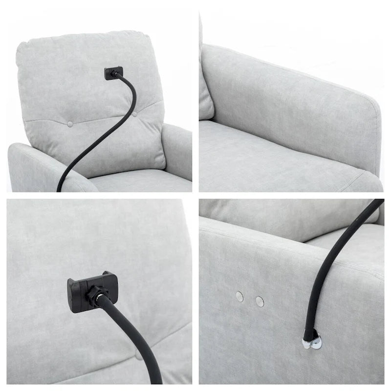 Elektrische relaxfauteuil met 270 graden draaifunctie en telefoonhouder