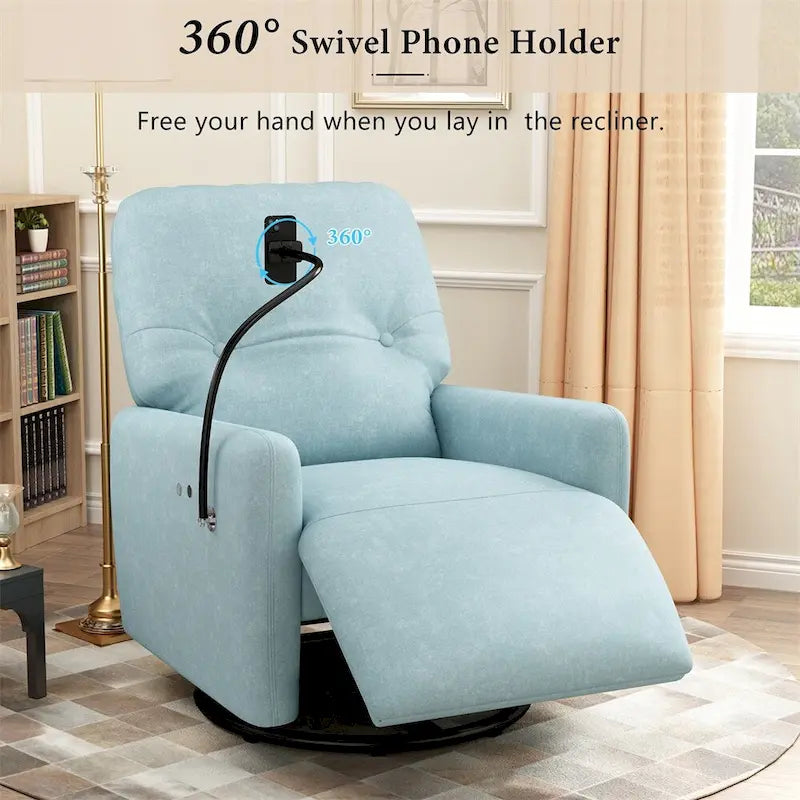 Elektrische relaxfauteuil met 270 graden draaifunctie en telefoonhouder