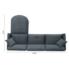 Divano sezionale in tessuto beige/grigio scuro con pouf, 3 posti