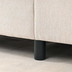 Divano sezionale in tessuto beige/grigio scuro con pouf, 3 posti