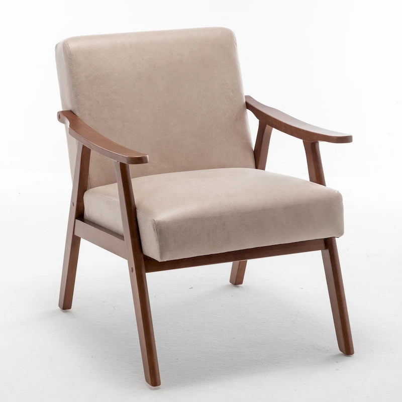 Poltrona d'accento in velluto grigio / marrone / cammello chiaro, stile metà secolo, monoposto