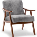 Poltrona d'accento in velluto grigio / marrone / cammello chiaro, stile metà secolo, monoposto