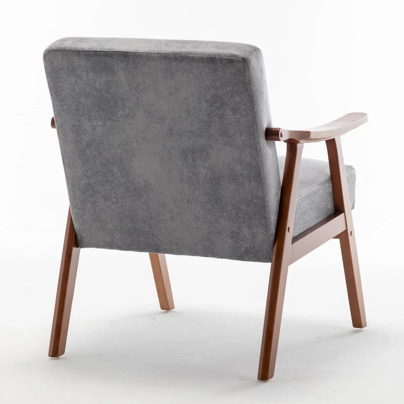 Poltrona d'accento in velluto grigio / marrone / cammello chiaro, stile metà secolo, monoposto