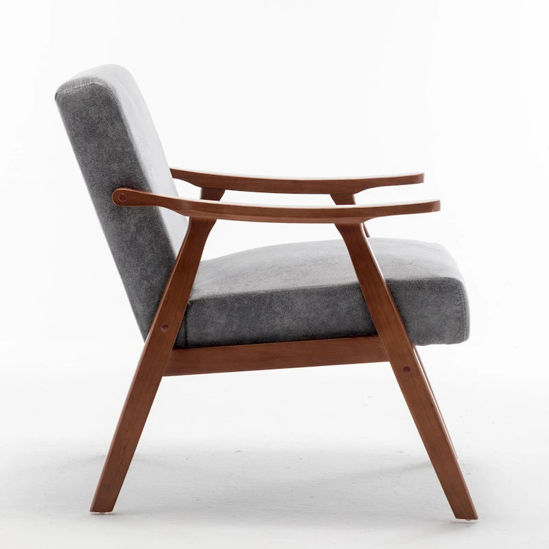 Poltrona d'accento in velluto grigio / marrone / cammello chiaro, stile metà secolo, monoposto